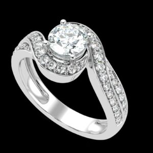 Spiral Style Diamond Ring Made In 18/14/10 KT Gold Embellished With Certified Lab Diamonds For Anniversary And Birthday Gift For Special One