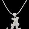 Iced Out Initial Letter Pendant Made In 10/14/18 KT Gold Studded With Shinny Moissanite Diamond For The Birthday Gift Unisex Pendant