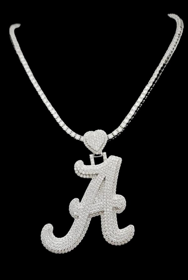 Iced Out Initial Letter Pendant Made In 10/14/18 KT Gold Studded With Shinny Moissanite Diamond For The Birthday Gift Unisex Pendant