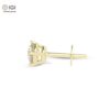 Solitaire 4CTW Women's Push Back Certified Earring in 18kt Gold Studded With VVS Lab Grown Diamond, Custom Earring, Trendy Jewelry, Gift