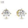 Solitaire 4CTW Women's Push Back Certified Earring in 18kt Gold Studded With VVS Lab Grown Diamond, Custom Earring, Trendy Jewelry, Gift