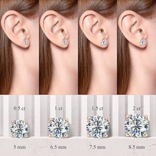 Solitaire 4CTW Women's Push Back Certified Earring in 18kt Gold Studded With VVS Lab Grown Diamond, Custom Earring, Trendy Jewelry, Gift