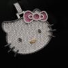Adorable Iced Out Kitty Pendants Made In 925 Sterling Silver Embellished With Shinny Moissanite Diamonds For The Gift To Cat Lovers