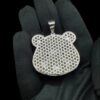 3D Panda Face Pendant Made in 925 Sterling Silver Embellished with Shinny Moissanite Diamond For Birthday,Special Gift Of Love And Affection