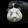 3D Panda Face Pendant Made in 925 Sterling Silver Embellished with Shinny Moissanite Diamond For Birthday,Special Gift Of Love And Affection