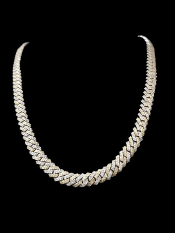 Iced Out 8 mm Miami Cuban Link Chain Made In 925 Sterling Silver Embellished With Shinny Moissanite Diamonds Available In Different Inches