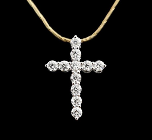 Beautiful Cross Pendant Made in 10 / 14 KT Gold Embellished With Shinny Moissanite Diamonds For Religious And Memorial Gift Unisex Pendant