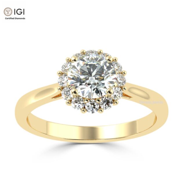 Solitaire Women's Engagement Wedding Ring Made in 18kt Gold Studded With VVS Lab Grown Diamonds, Gift, Luxury Jewelry, Custom Ring, Gift