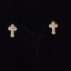 Elegant Cross Earrings Made In 10KT Gold / 14KT Gold Embellished With Shinny Moissanite Diamonds As A Gift To Women's On Special Occasions