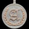 2"Circle With Any Letters In Center Pendant Made in 925Sterling Silver Studded with Shinny Moissanite Diamond For Birthday And Memorial Gift