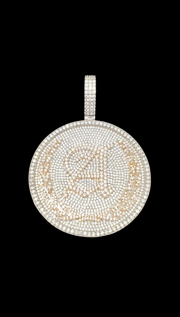2"Circle With Any Letters In Center Pendant Made in 925Sterling Silver Studded with Shinny Moissanite Diamond For Birthday And Memorial Gift
