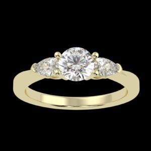 Diamond Gold Ring Made In 18 / 14 / 10 KT Gold Embellished With Certified Lab Diamonds For Birthday And Anniversary Gift For Special Person