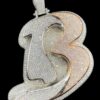 Iced Out Any Initial Letter 3'' Long Pendant Made in 925 Sterling Silver Embellished With Shinny Moissanite Diamonds For Birthday Gift
