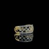 Unique Style Gold Ring Made 18 / 14 / 10 KT Gold Embellished With Shinny Moissanite / Baguettes Diamonds For Birthday And Anniversary Gift