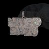 Iced Out Customized 2" Long 4" Wide Pendant with Any Name Made in 925 Sterling Silver Embellished With Shinny Moissanite Diamonds For Gift
