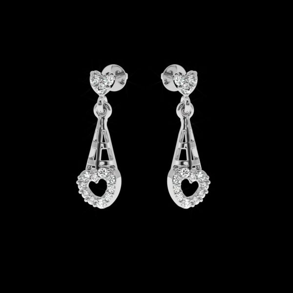 Heart Style Diamond Earring Made In 18/14/10KT Gold Studded With Certified Lab Diamonds For Birthday And Anniversary Gift For Special Person