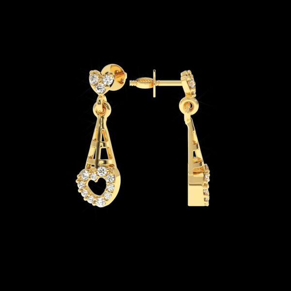 Heart Style Diamond Earring Made In 18/14/10KT Gold Studded With Certified Lab Diamonds For Birthday And Anniversary Gift For Special Person