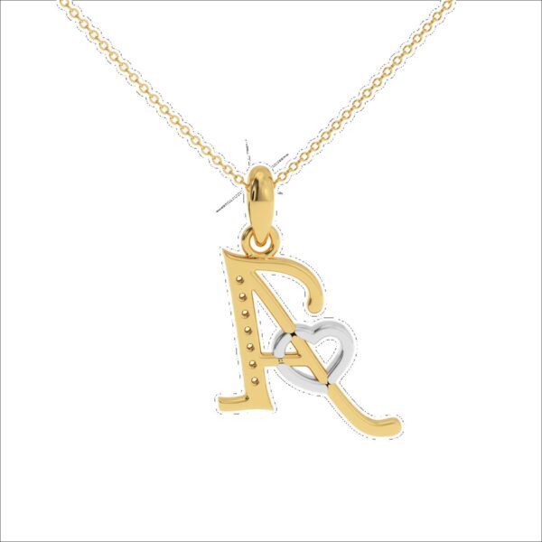 Initial Letter Pendant From A To Z Made In 18/4/10 KT Gold Studded With Lab Certified Diamonds With Chain For Birthday And Anniversary Gift