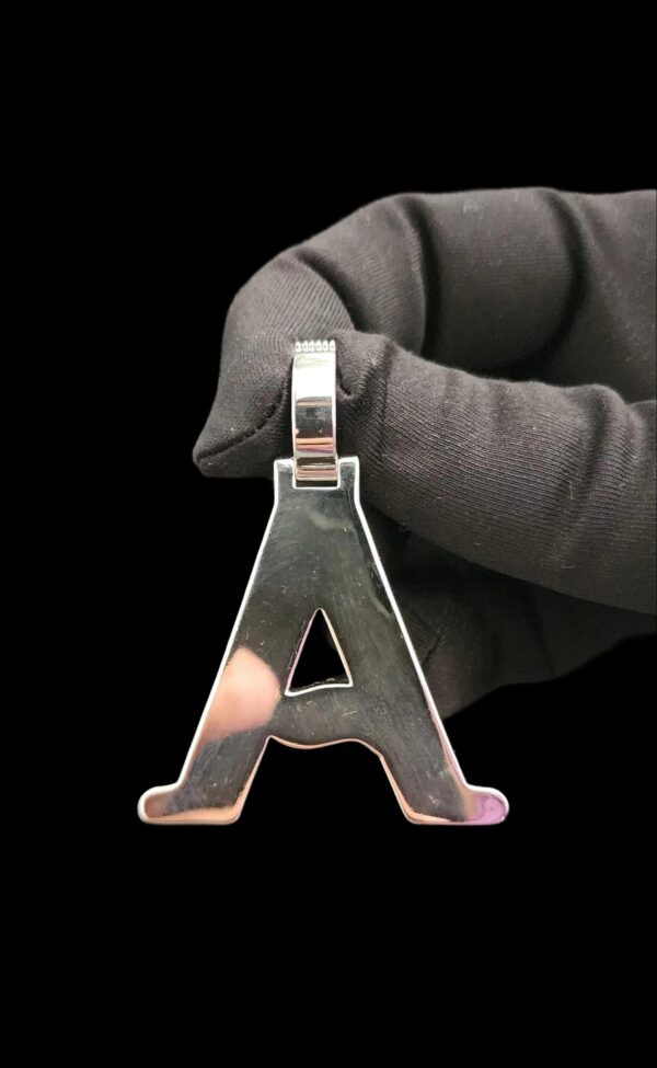 Iced Out Any Alphabet Letter Pendant In Any Size Made in 925 Sterling Silver Embellished with Shinny Moissanite Diamonds For Birthday Gift