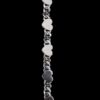 Iced Out Heart Cuban Link Bracelet Made in 925 Sterling Silver Embellished With Shinny Moissanite Diamonds For Birthday And Anniversary Gift