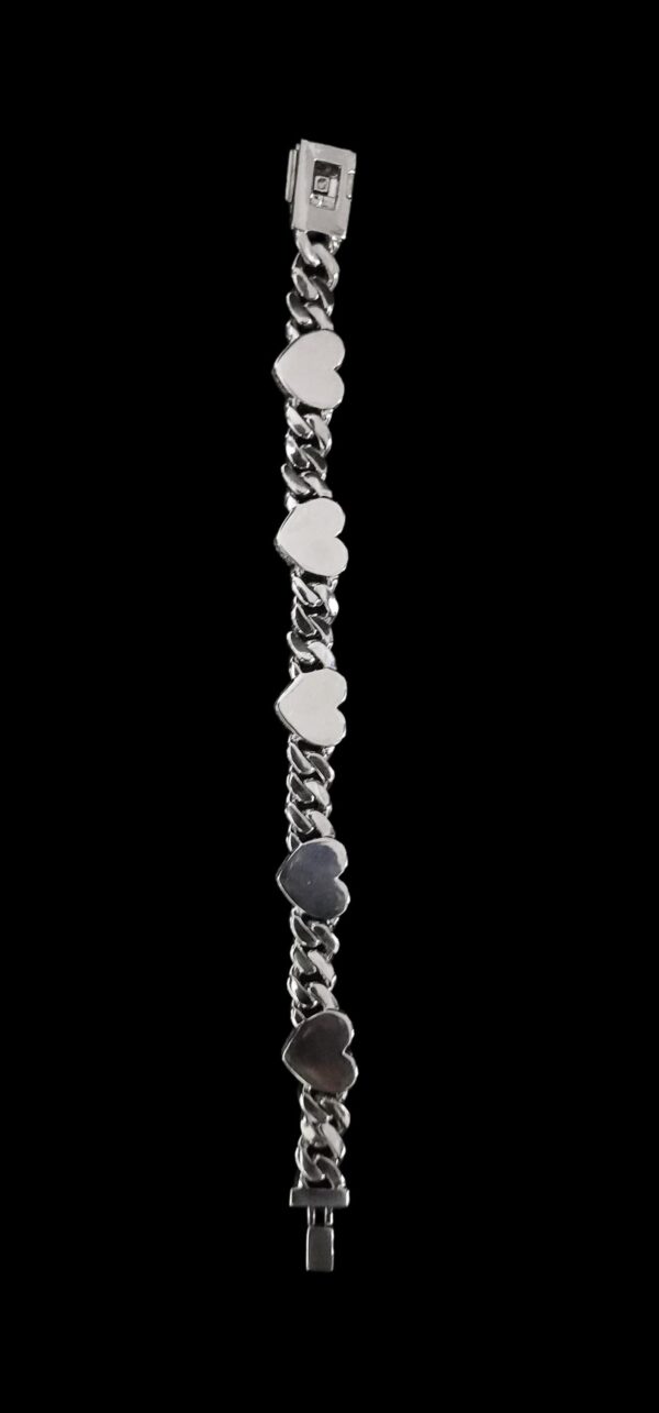 Iced Out Heart Cuban Link Bracelet Made in 925 Sterling Silver Embellished With Shinny Moissanite Diamonds For Birthday And Anniversary Gift