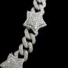 Iced Out Heart Cuban Link Bracelet Made in 925 Sterling Silver Embellished With Shinny Moissanite Diamonds For Birthday And Anniversary Gift