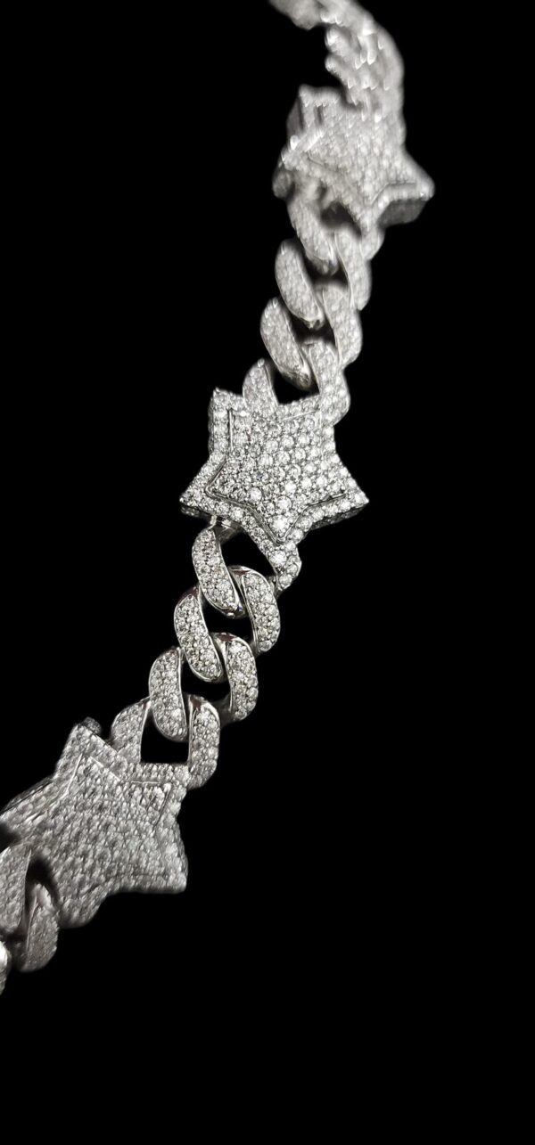 Iced Out Heart Cuban Link Bracelet Made in 925 Sterling Silver Embellished With Shinny Moissanite Diamonds For Birthday And Anniversary Gift