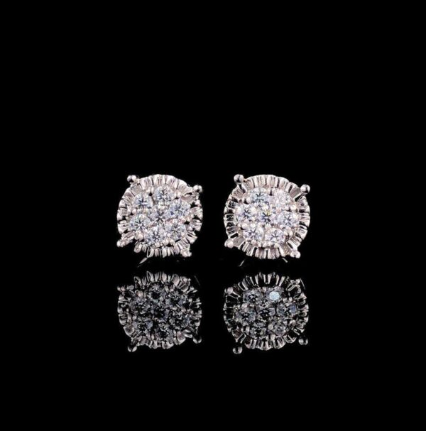 Iced Out Round Diamonds Earring Made in 925 Sterling Silver Embellished With Shinny Moissanite Diamonds For Birthday And Anniversary Gift