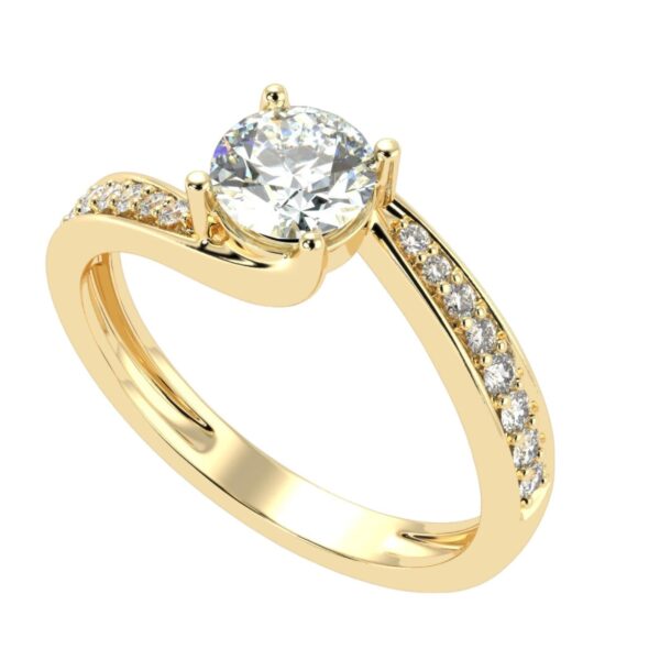 Magnificat Gold Solitaire Diamond Ring Made In 18 / 14 / 10 KT Gold Embellished With Certified Lab Diamond For Wedding And Anniversary Ring