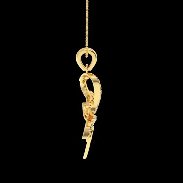 Love Style Pendant Made In 18/ 14/ 10/ KT Gold Embellished With Certified Lab Diamonds For The Birthday And Anniversary Gift To Special One