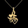 Love Style Pendant Made In 18/ 14/ 10/ KT Gold Embellished With Certified Lab Diamonds For The Birthday And Anniversary Gift To Special One