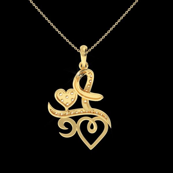Love Style Pendant Made In 18/ 14/ 10/ KT Gold Embellished With Certified Lab Diamonds For The Birthday And Anniversary Gift To Special One