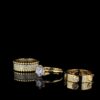 Iced Out Three Ring Set Made In 14/10 KT Gold Studded With Shinny Moissanite Diamonds For Birthday And Anniversary Gift To Special Person