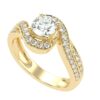 Spiral Style Diamond Ring Made In 18/14/10 KT Gold Embellished With Certified Lab Diamonds For Anniversary And Birthday Gift For Special One