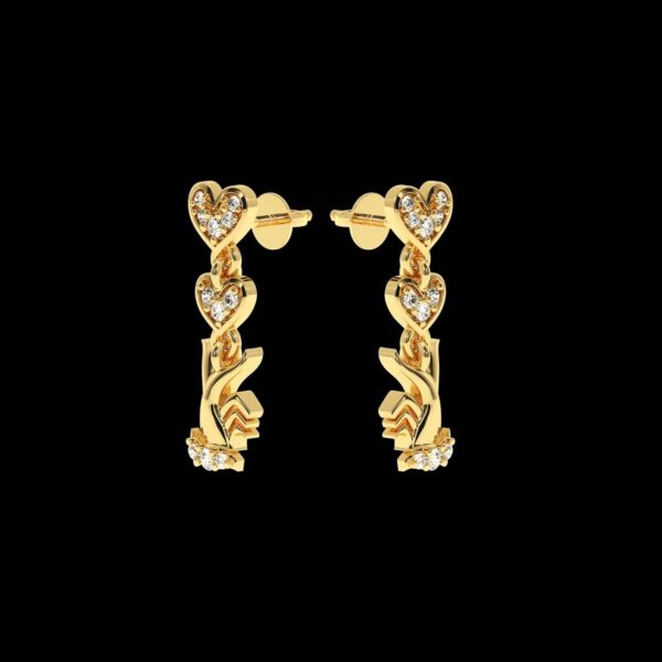 Heart Style Diamond Earring Made In 18/14/10 KT Gold Studded With Certified Lab Diamond For Anniversary And Birthday Gift For Special Person