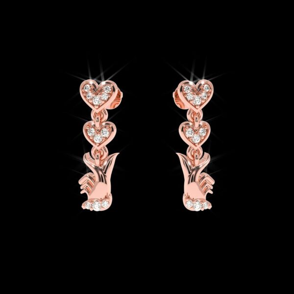 Heart Style Diamond Earring Made In 18/14/10 KT Gold Studded With Certified Lab Diamond For Anniversary And Birthday Gift For Special Person