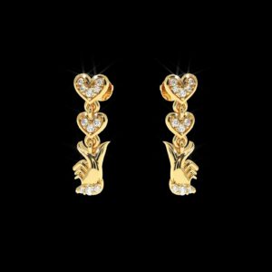 Heart Style Diamond Earring Made In 18/14/10 KT Gold Studded With Certified Lab Diamond For Anniversary And Birthday Gift For Special Person
