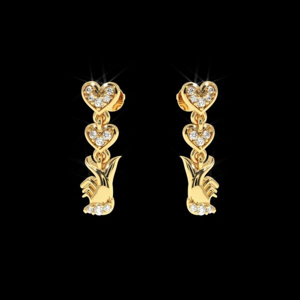 Heart Style Diamond Earring Made In 18/14/10 KT Gold Studded With Certified Lab Diamond For Anniversary And Birthday Gift For Special Person