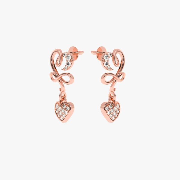 Unique Style Earing Made In 18 / 14 / 10 KT Gold Embellished With Certified Lab Diamonds For Birthday And Anniversary Gift To Special One