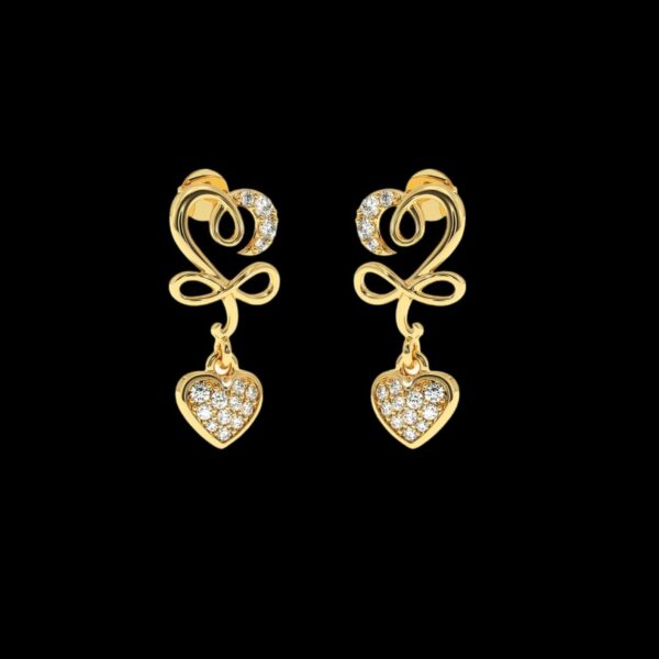 Unique Style Earing Made In 18 / 14 / 10 KT Gold Embellished With Certified Lab Diamonds For Birthday And Anniversary Gift To Special One