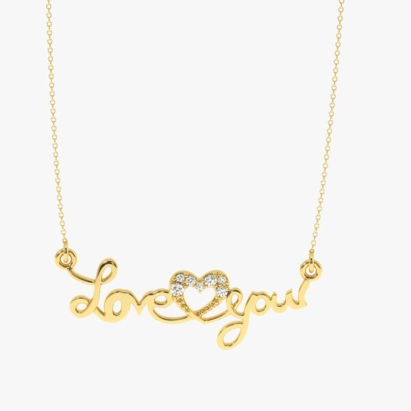 Love You Style Pendant Made In 18/14/10KT Gold Embellished With Certified Lab Diamonds For The Birthday And Anniversary Gift To Special One