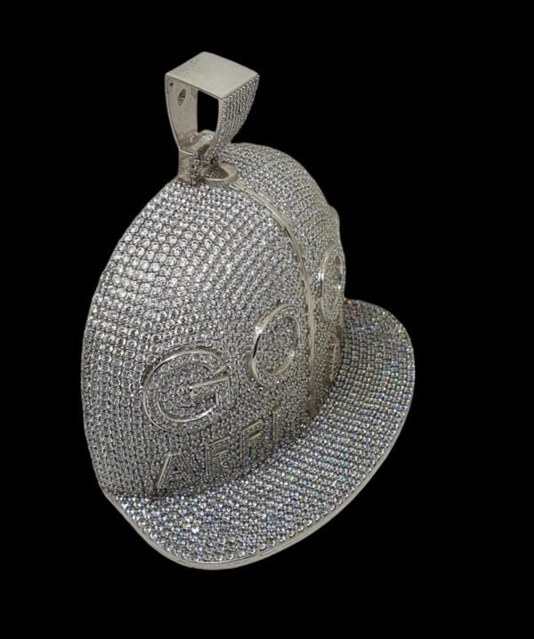 Iced Out Goon Hip Hop Customized Cap Shape Pendant Studded With Shinny Moissanite Diamonds For The Birthday And Memorial Gift Unisex Pendant