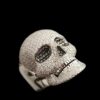 Iced Out Skull Ring Made in 925 Sterling Silver Studded with VVS Colorless Moissanite Stone Unique Ring Hip hop Ring Ghost Style