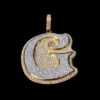 Iced Out Initial G Letter Pendant 3"Long 1.25"Wide Made In 925 Sterling Silver Embellished With Shinny Moissanite Diamonds For Birthday Gift