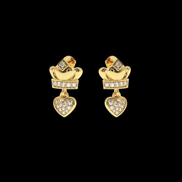 Wedding Diamond Earring Made In 18 / 14 / 10 KT Gold Embellished With Certified Lab Diamonds For Wedding And Anniversary Gift For Her