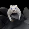 Iced Out Bear Shape Animal Ring Made in 925 Sterling Silver Embellished With Shinny Moissanite Stones For The Birthday Gift , Unisex Ring