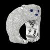 Iced Out Bear Shape Animal Ring Made in 925 Sterling Silver Embellished With Shinny Moissanite Stones For The Birthday Gift , Unisex Ring