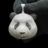 3D Panda Face Pendant Made in 925 Sterling Silver Embellished with Shinny Moissanite Diamond For Birthday,Special Gift Of Love And Affection