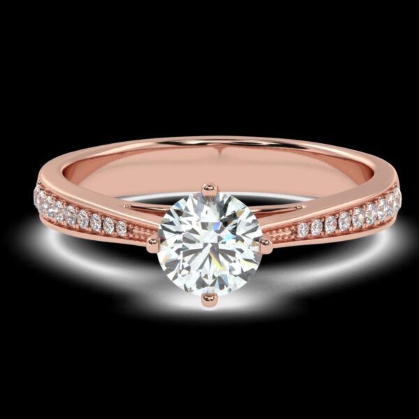 Solitaire Diamond Ring Made In 18/14/10 KT Gold Embellished With Certified Lab Diamonds For Wedding And Anniversary Gift For Special Person
