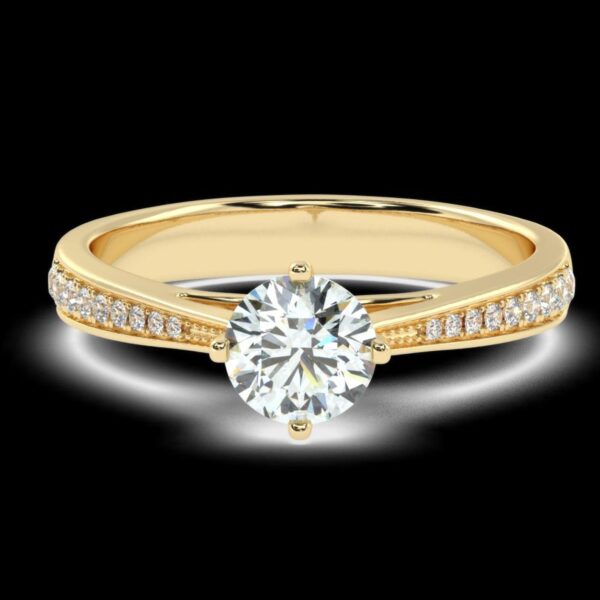 Solitaire Diamond Ring Made In 18/14/10 KT Gold Embellished With Certified Lab Diamonds For Wedding And Anniversary Gift For Special Person